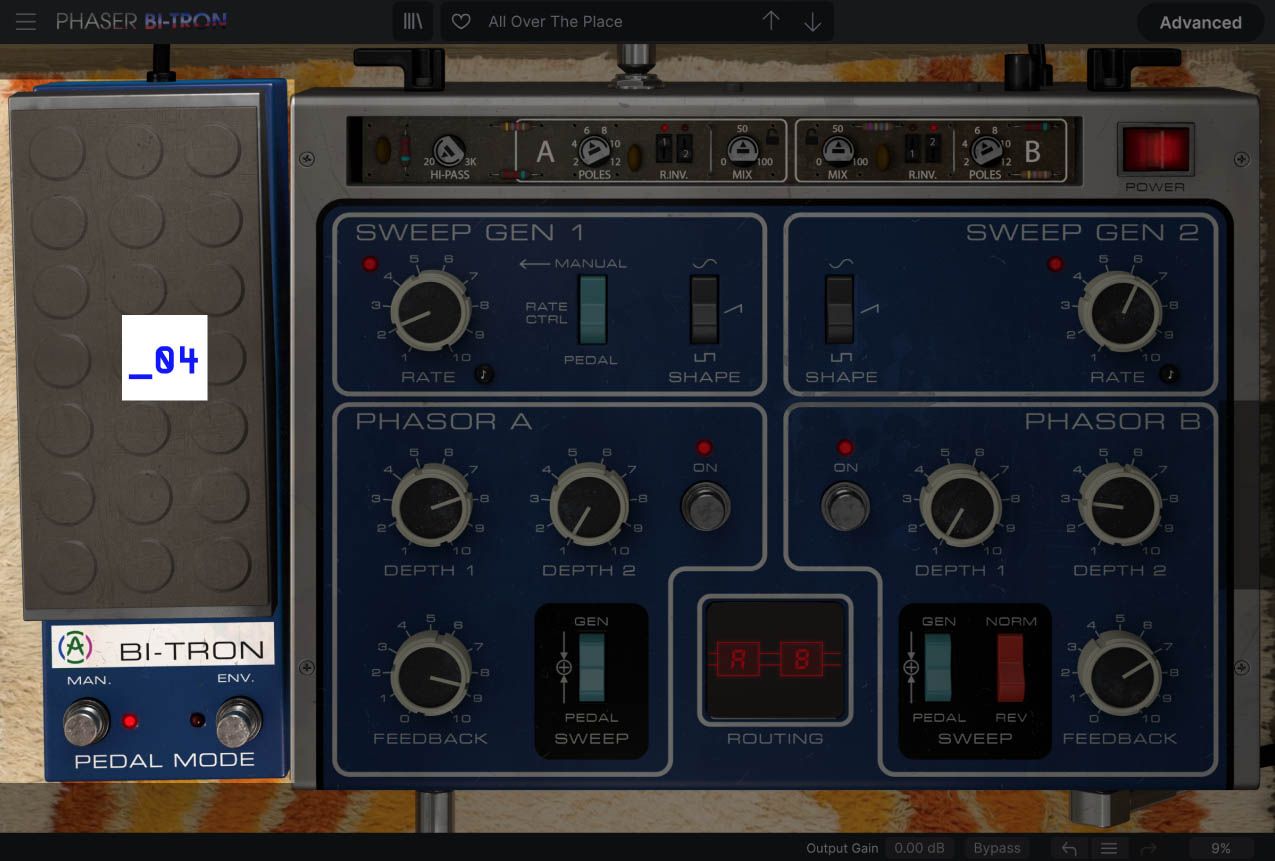 Phasor dry/wet control