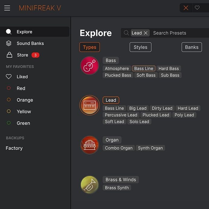 Preset browser
